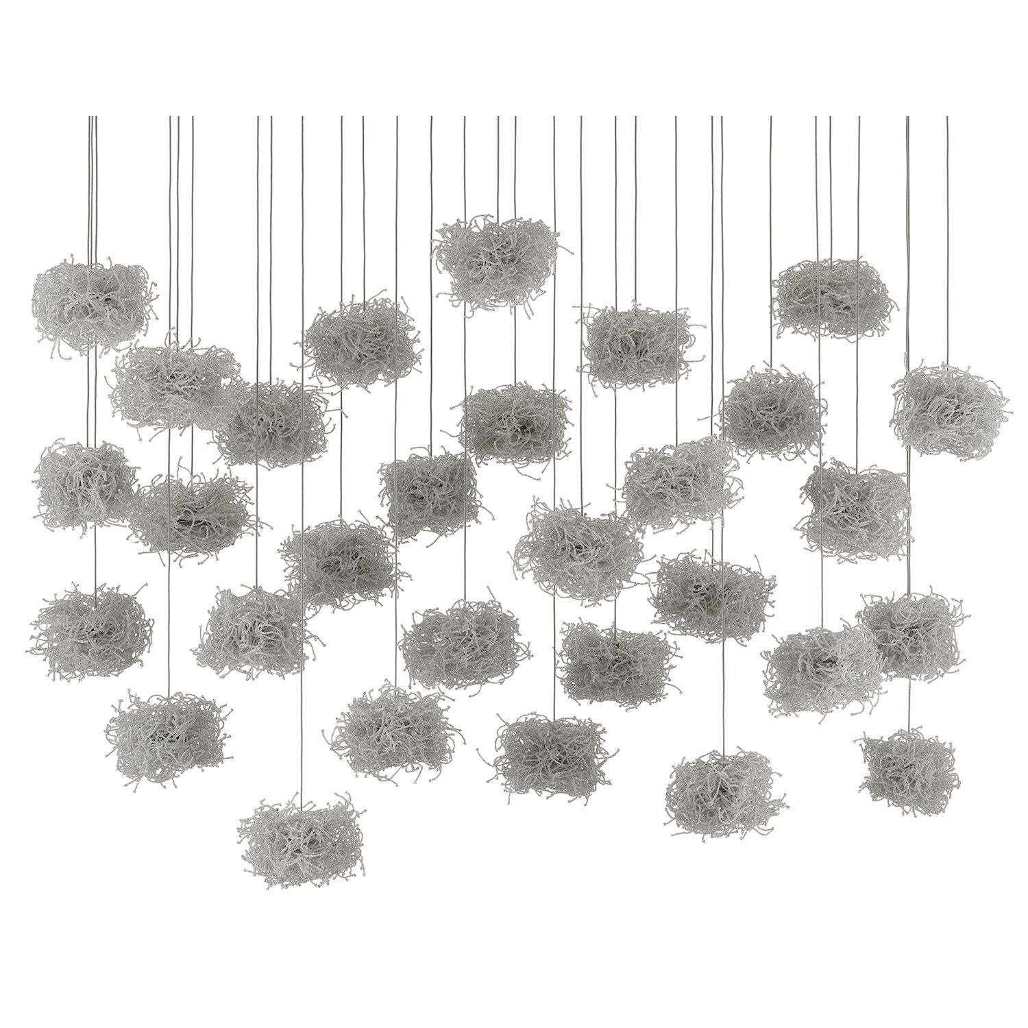 Currey & Co Birds Nest 30-Light Multi-Drop Pendant