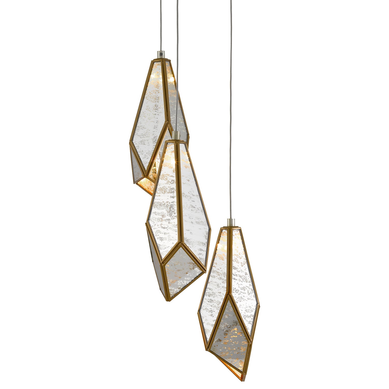 Currey & Co Glace 3-Light Multi-Drop Pendant