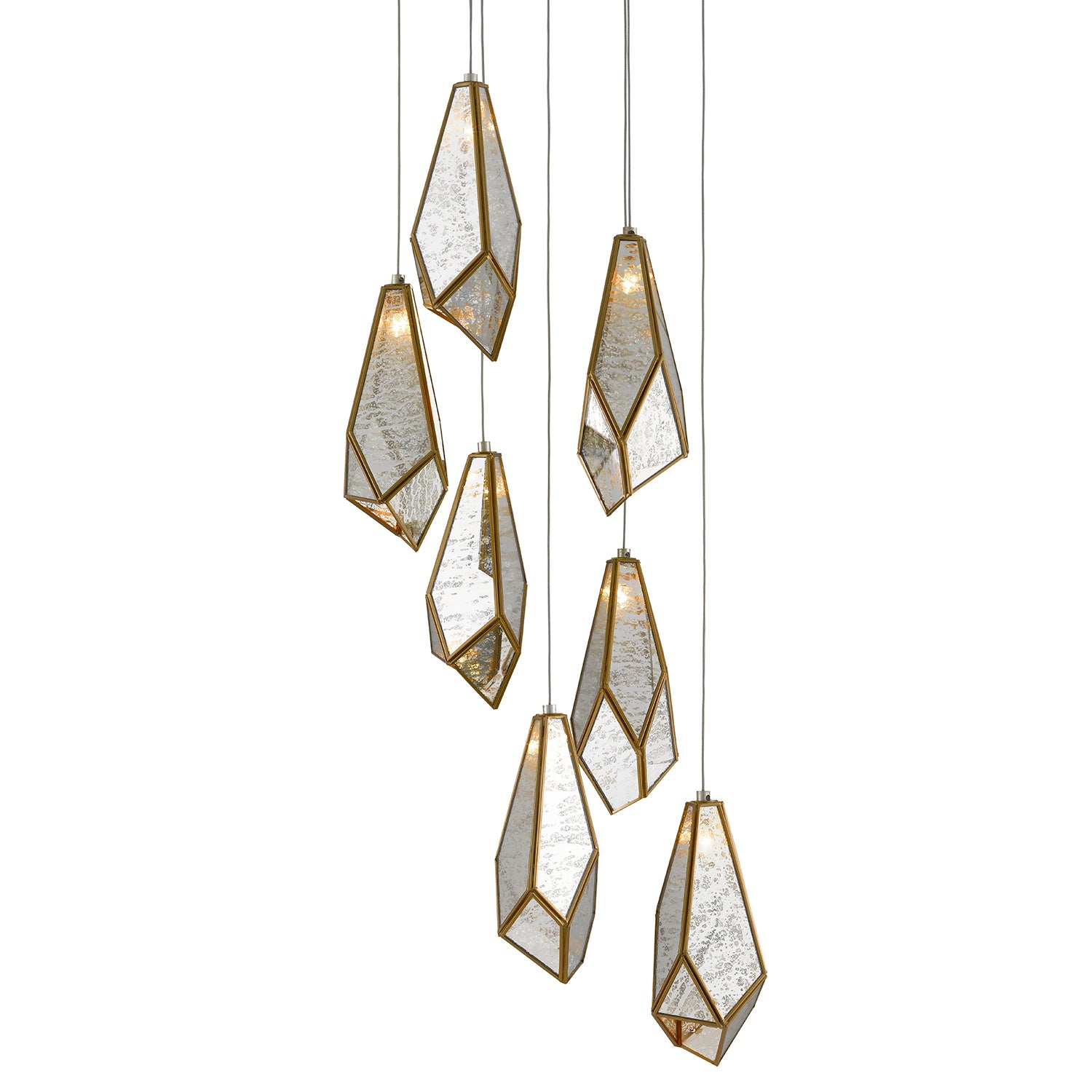 Currey & Co Glace 7-Light Multi-Drop Pendant