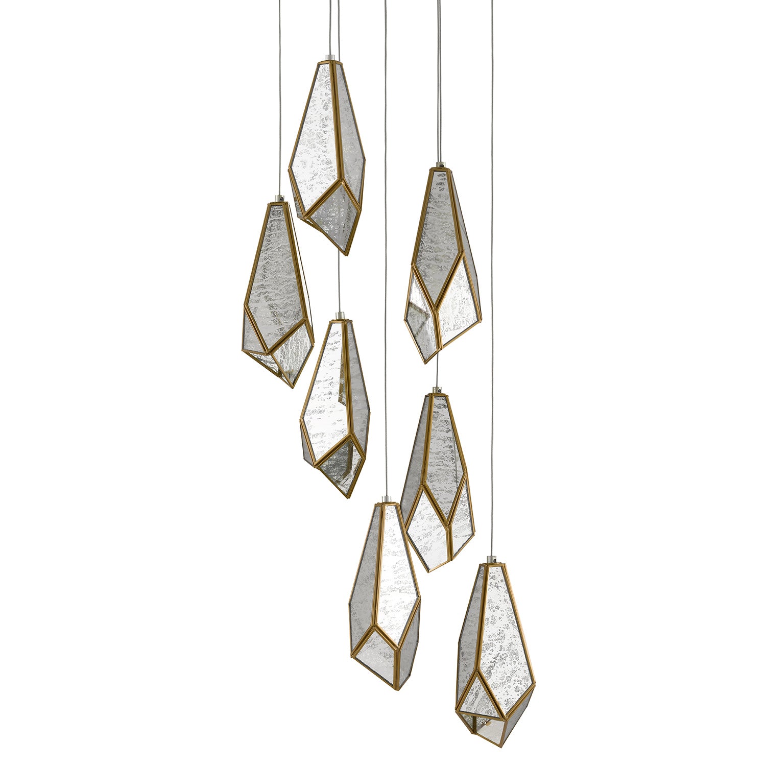 Currey & Co Glace 7-Light Multi-Drop Pendant