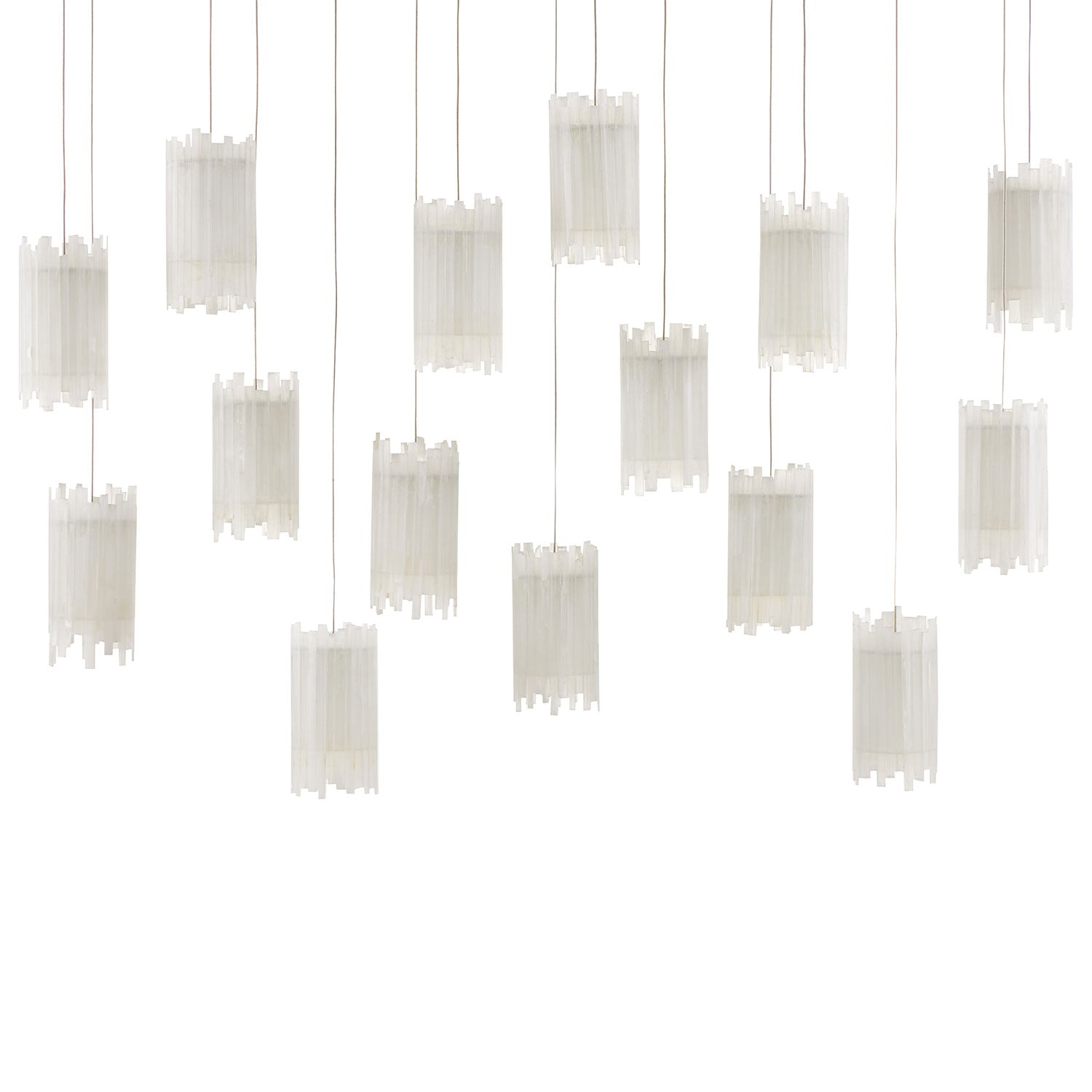 Currey & Co Escenia Rectangular 15-Light Multi-Drop Pendant