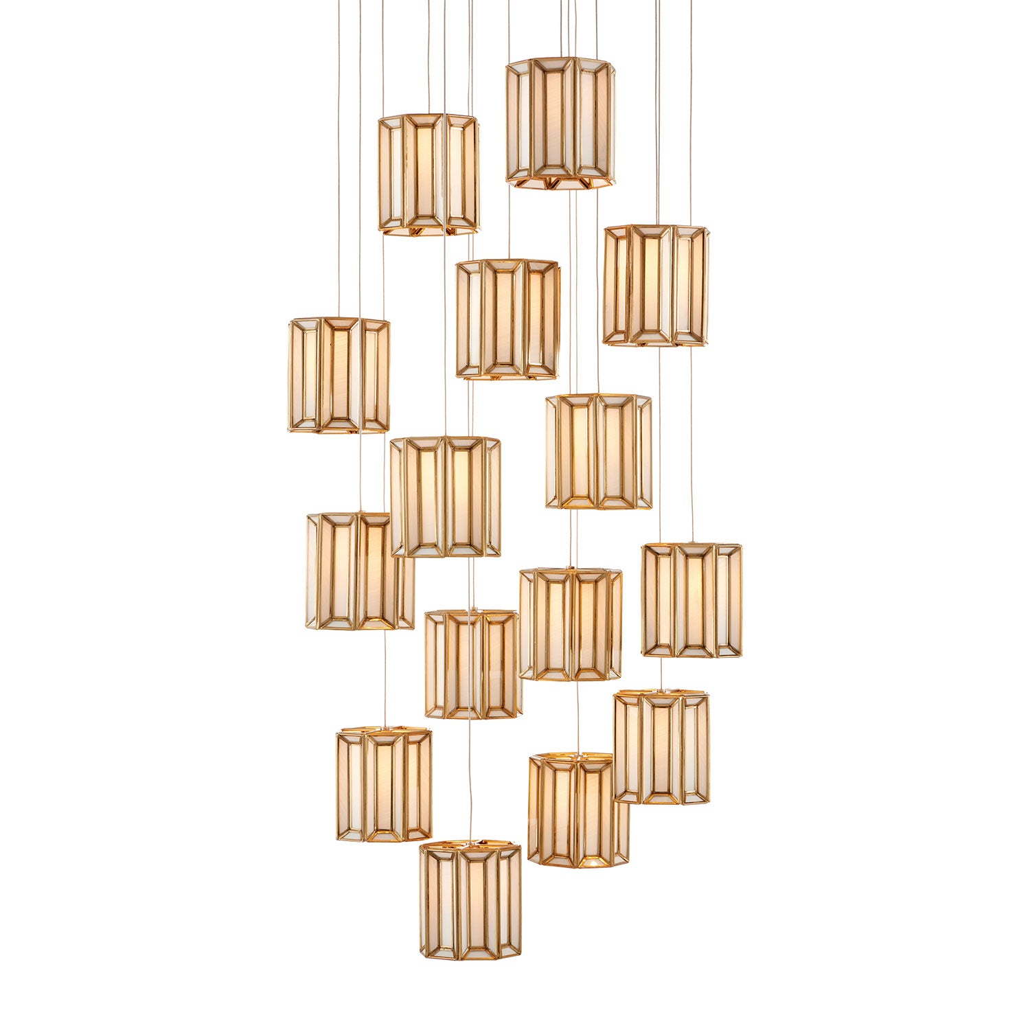 Currey & Co Daze Round 15-Light Multi-Drop Pendant