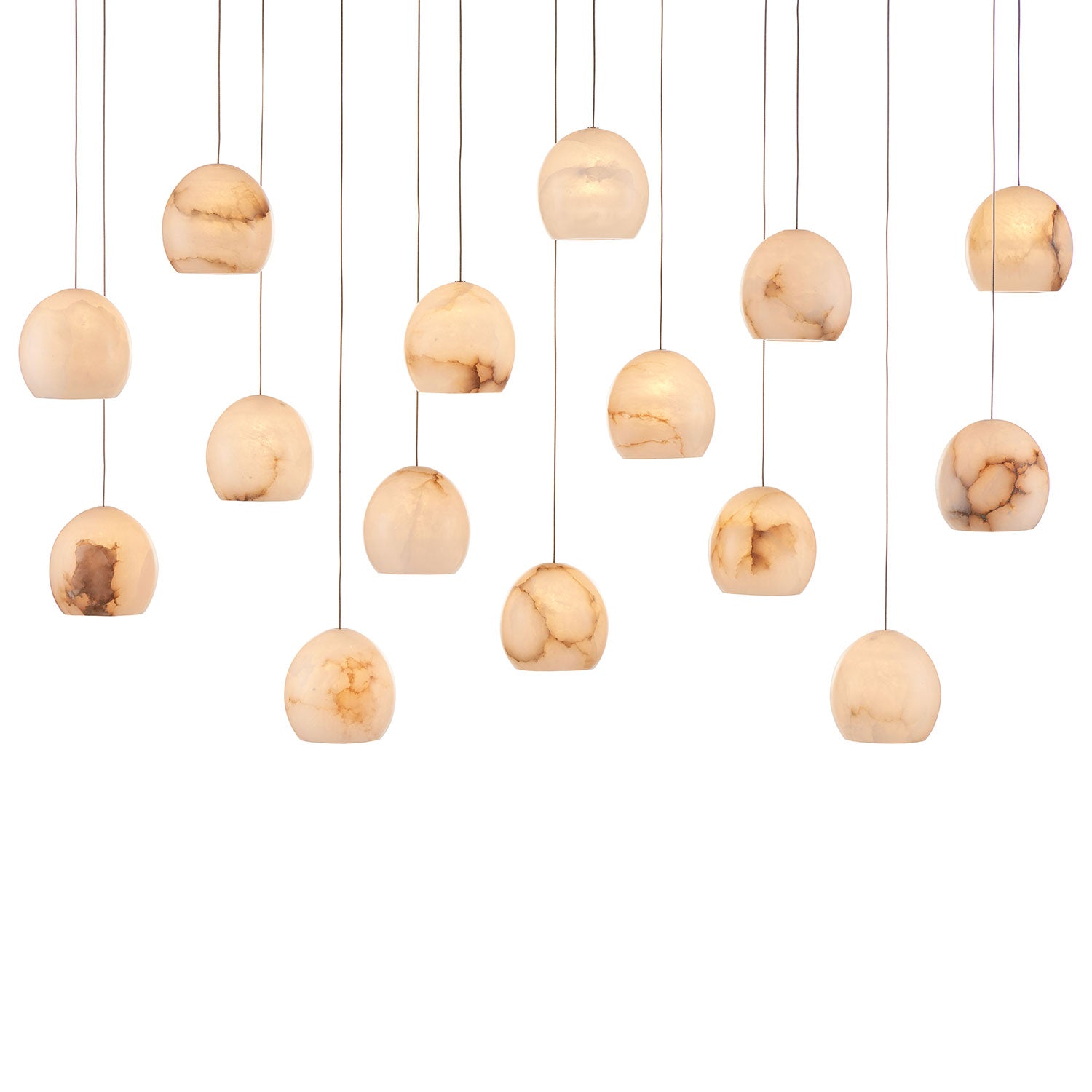 Currey & Co Lazio Rectangular 15-Light Multi-Drop Pendant