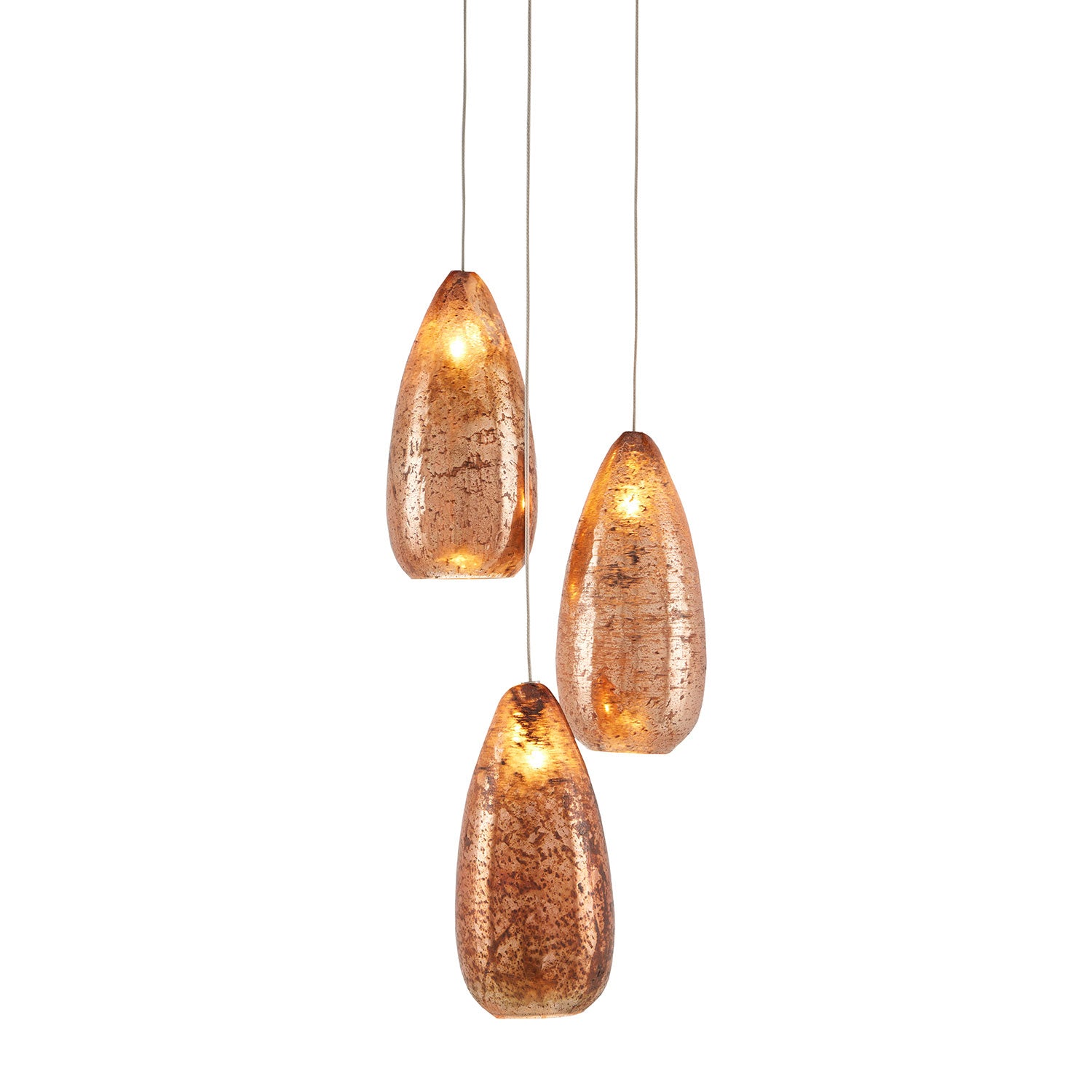 Currey & Co Rame 3-Light Multi-Drop Pendant