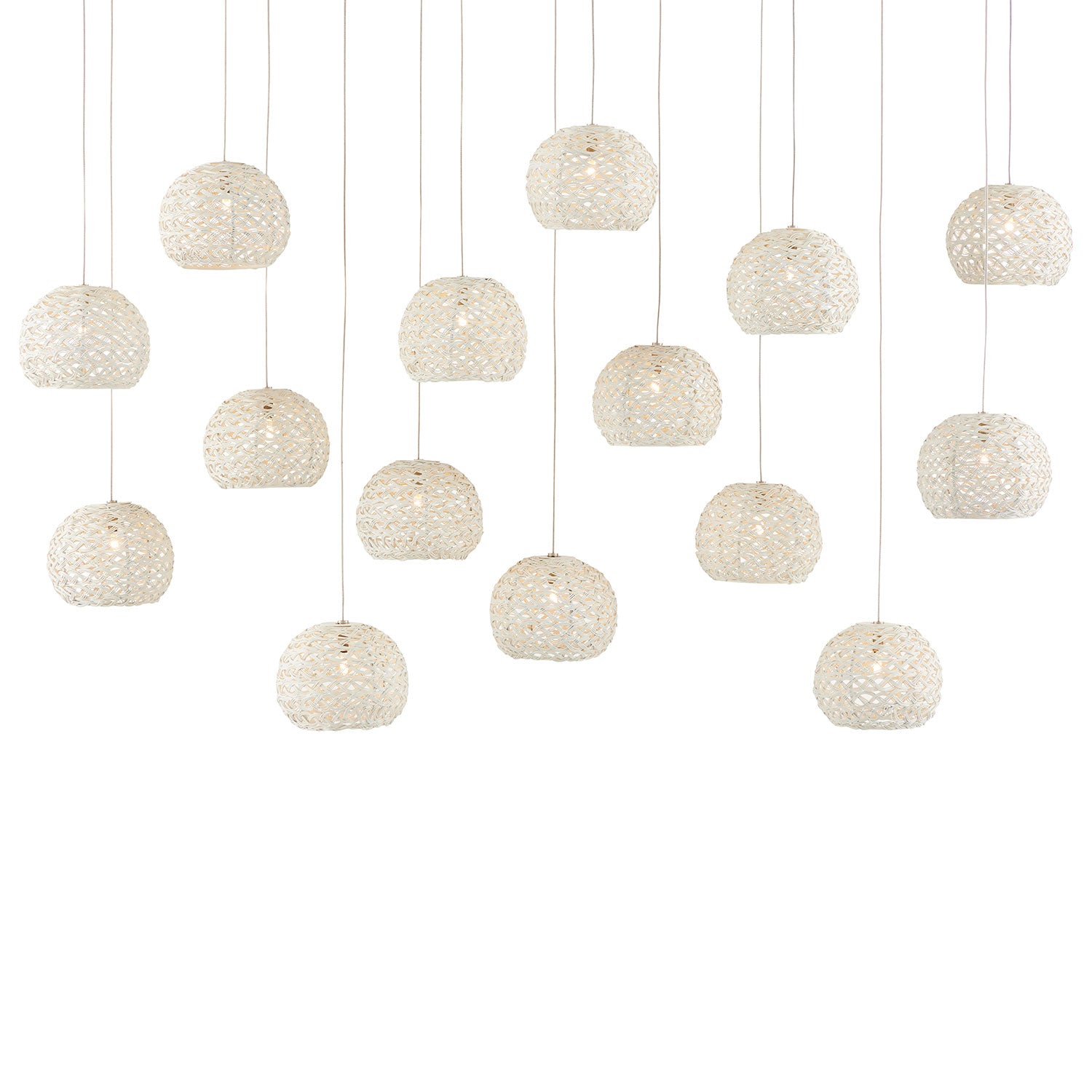 Currey & Co Piero Rectangular 15-Light Multi-Drop Pendant