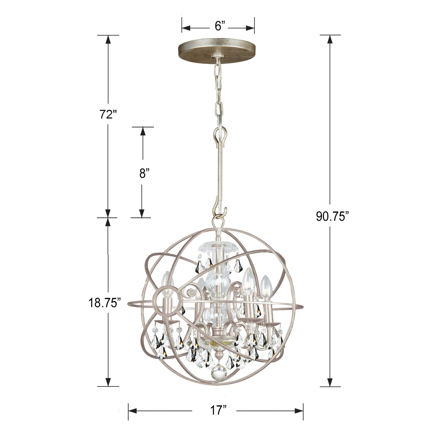 Crystorama Solaris 4-Light Mini Chandelier