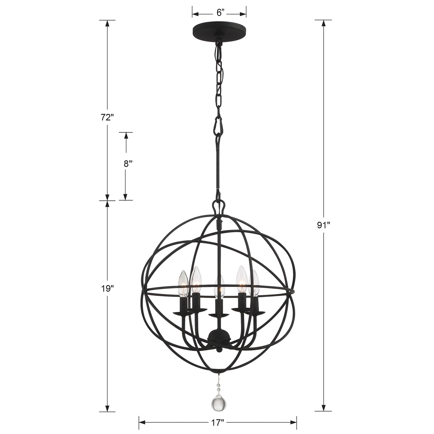 Crystorama Solaris 5-Light Mini Chandelier