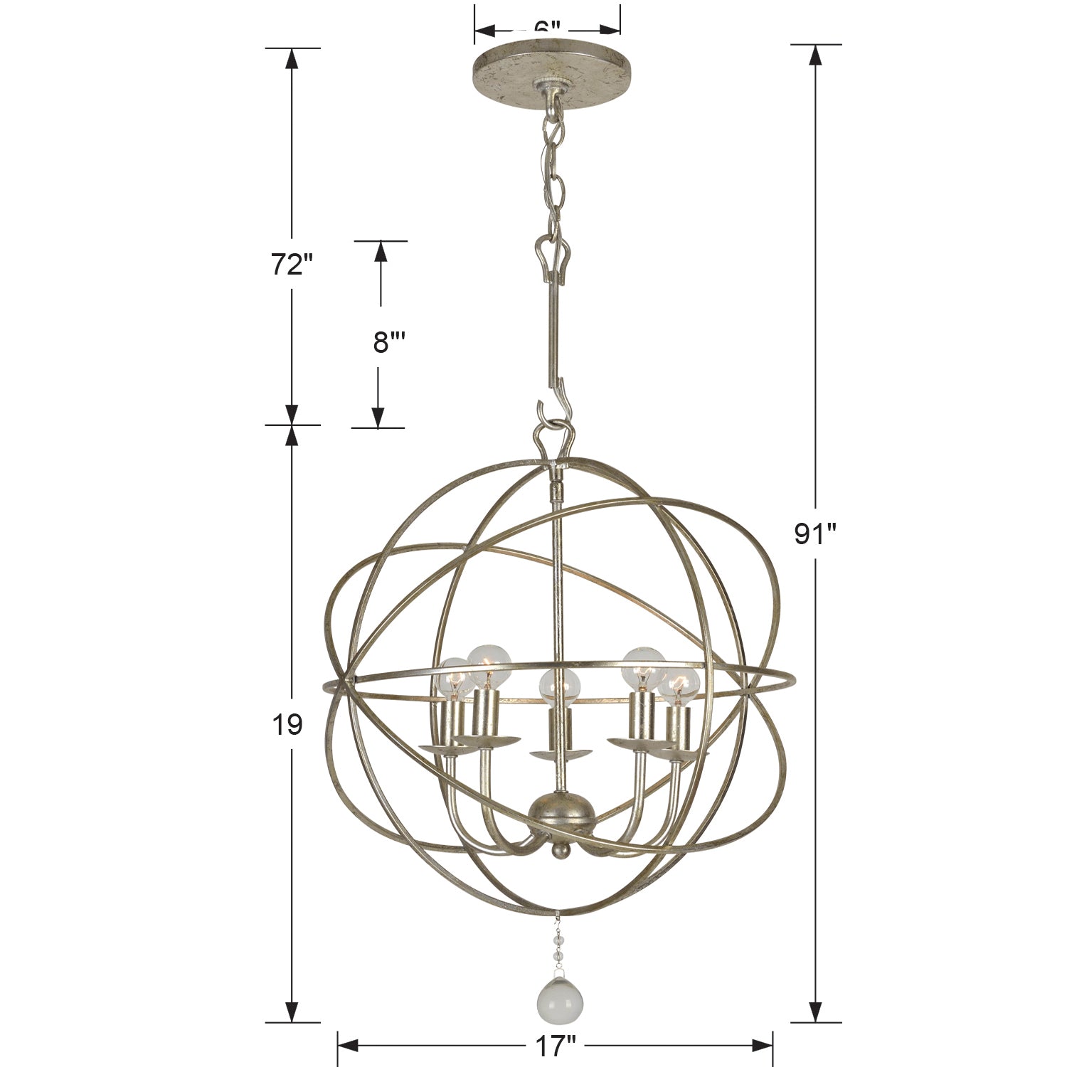 Crystorama Solaris 5-Light Mini Chandelier
