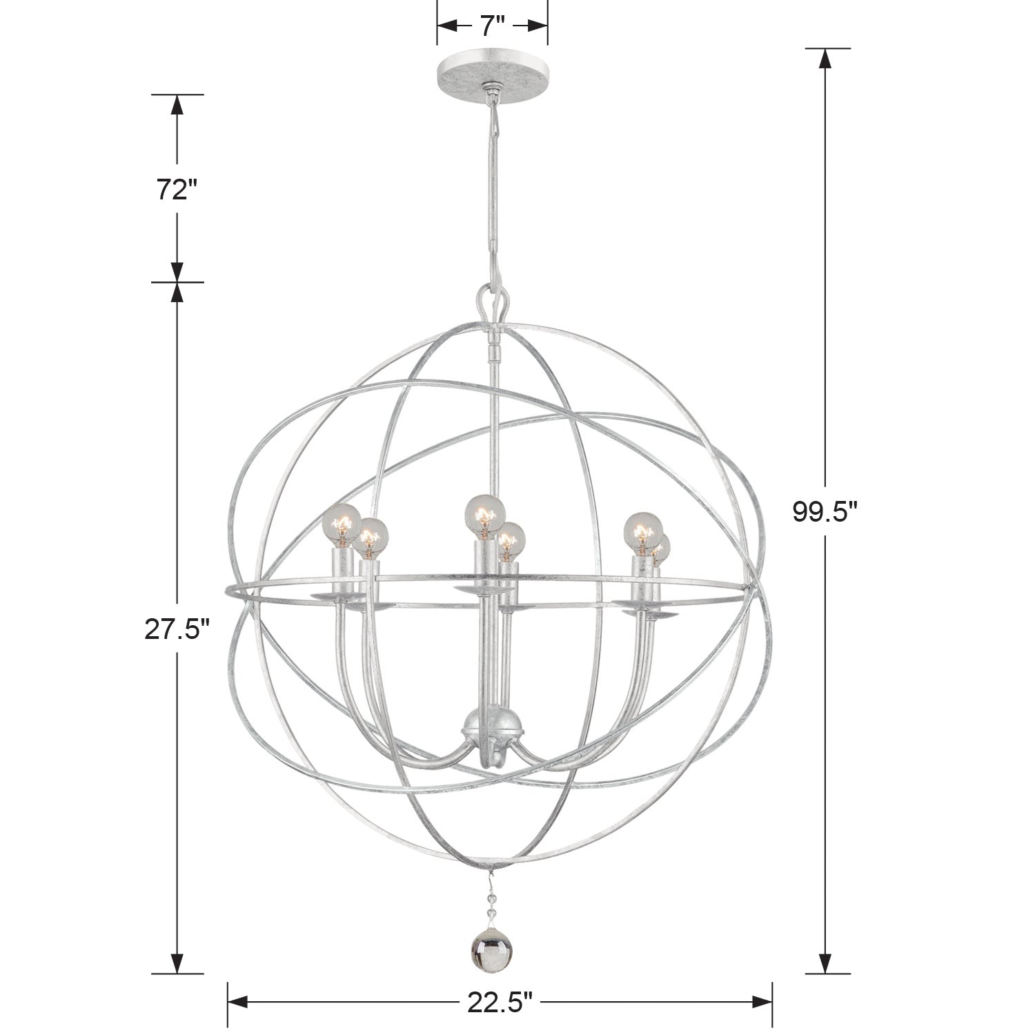 Crystorama Solaris 9226 6-Light Sphere Chandelier