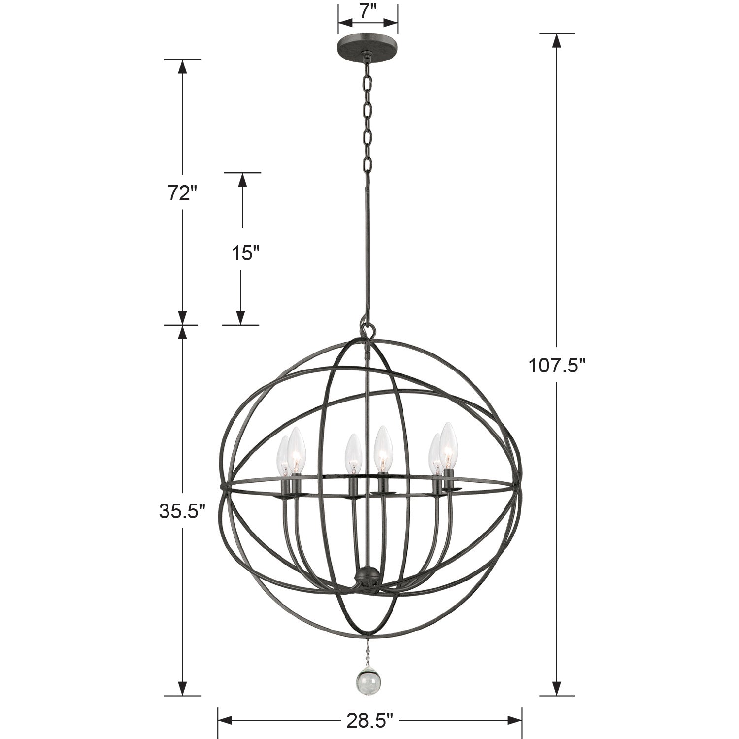Crystorama Solaris 9228 6-Light Chandelier