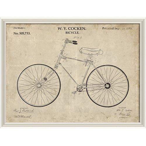 Cocken Bicycle Patent Framed Print