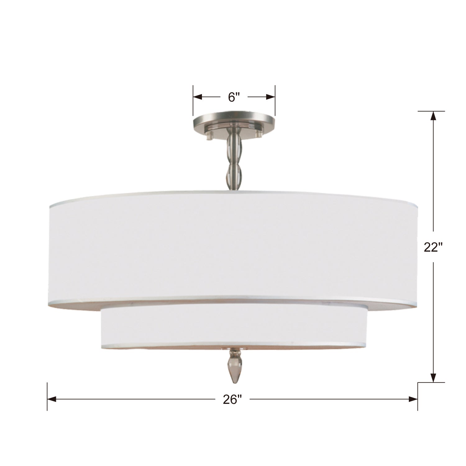 Crystorama Luxo Semi Flush Ceiling Mount
