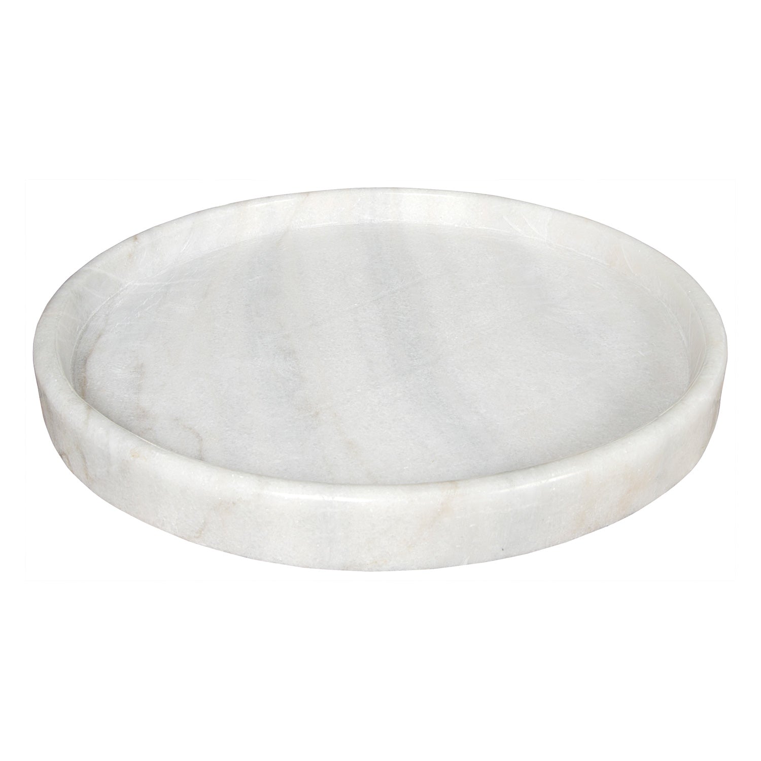 Noir White Stone Round Tray