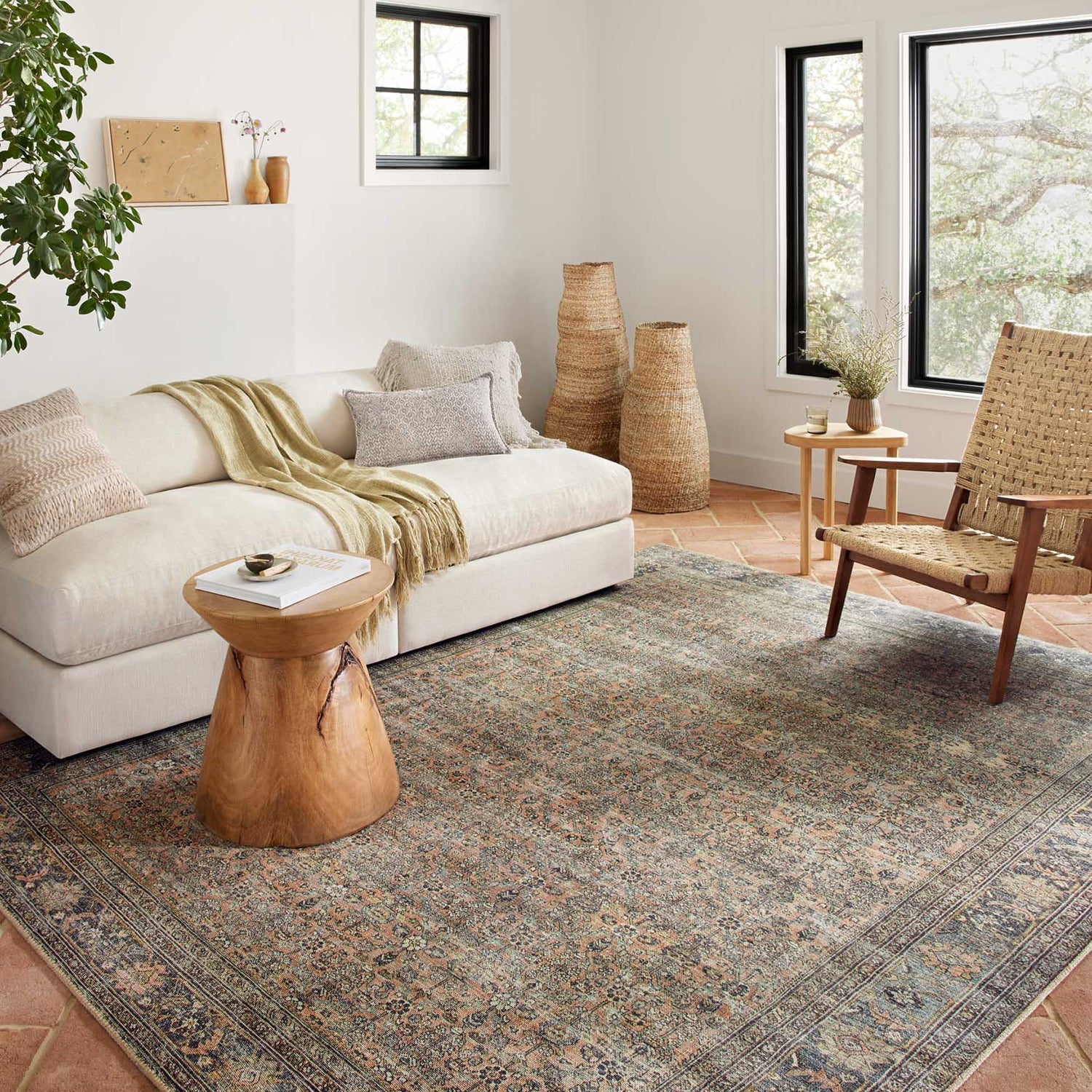 Loloi Adrian Terracotta/Multi Power Loomed Rug | Paynes Gray