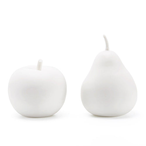 Villa and House Apple Pear Porcelain Decorative Object Set Of 2