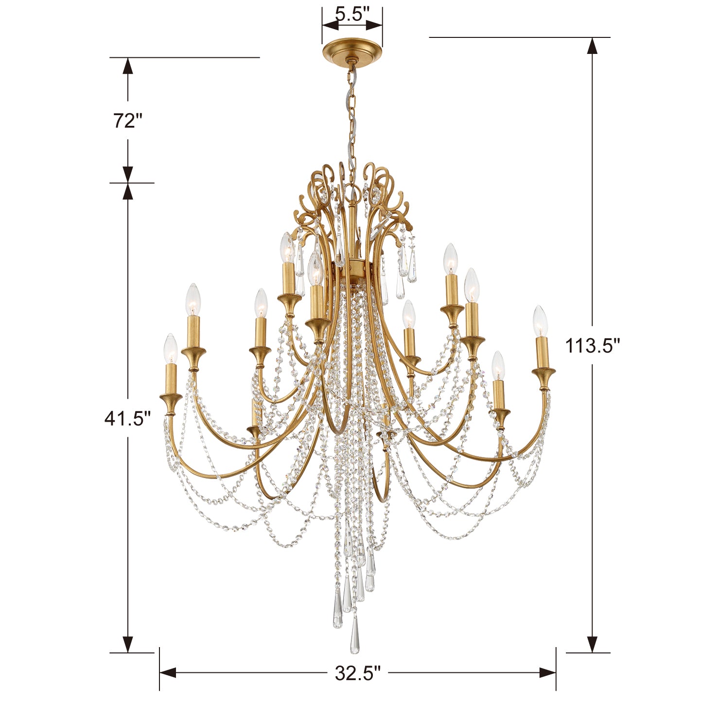 Crystorama Arcadia 12-Light Chandelier
