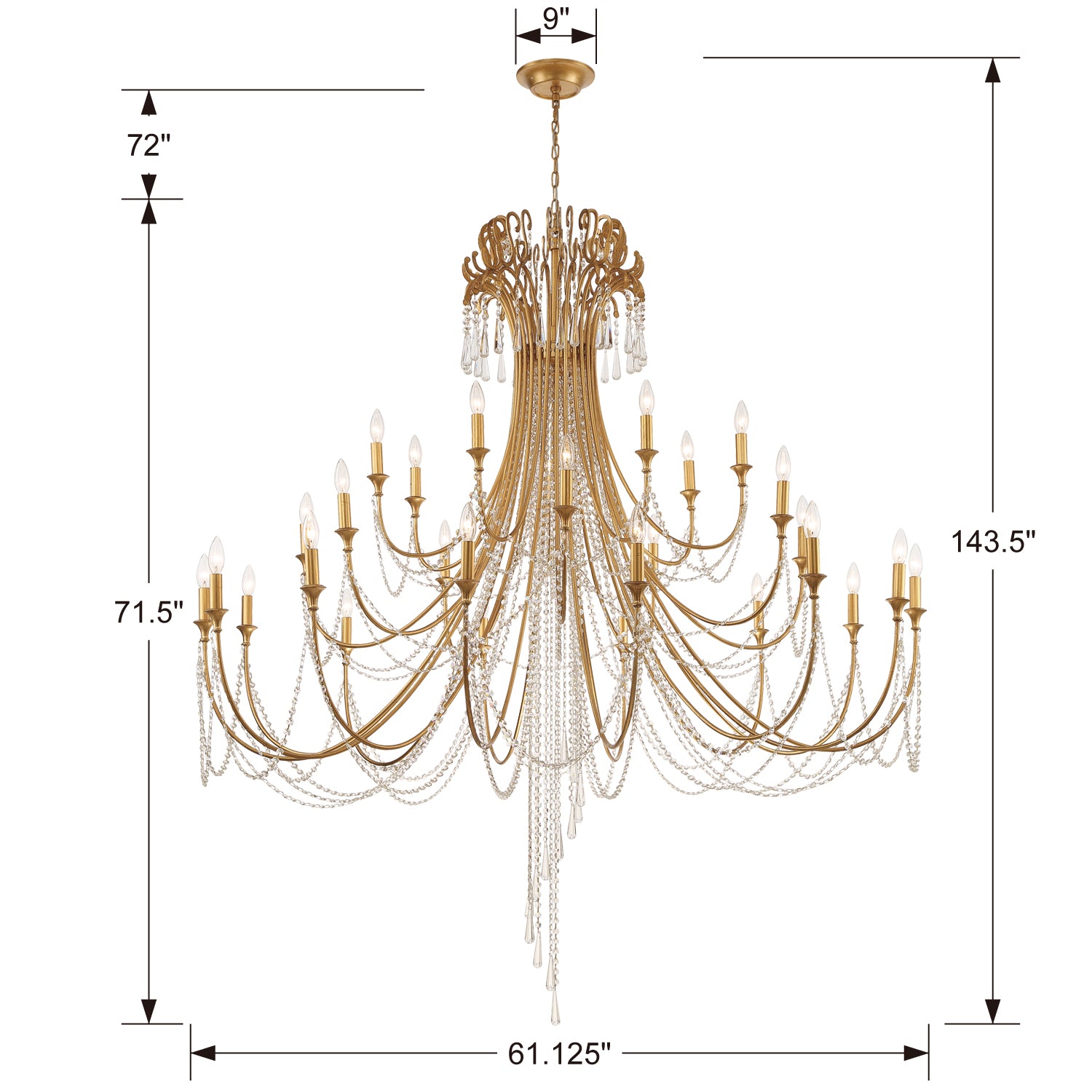 Crystorama Arcadia 28-Light Chandelier