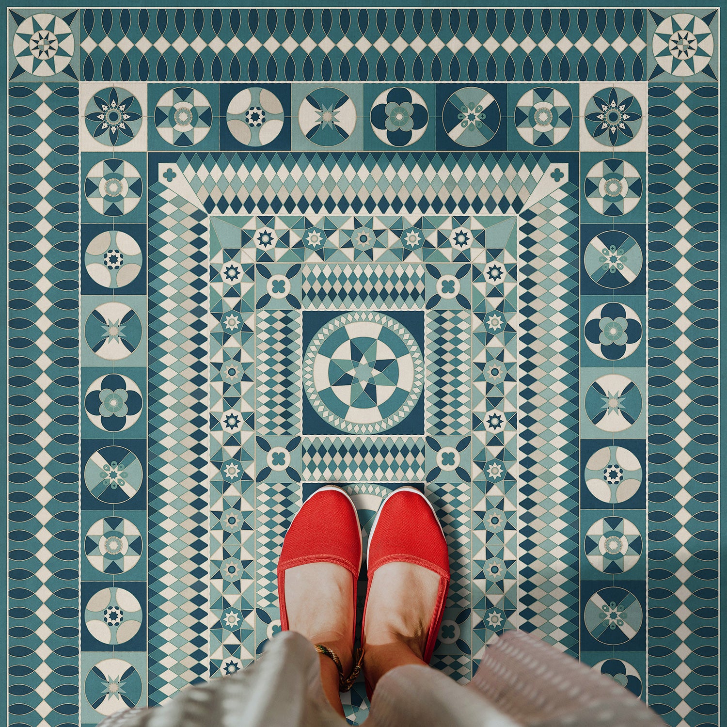 Soldiers Quilt - Trenches in the Sky Vinyl Floorcloth