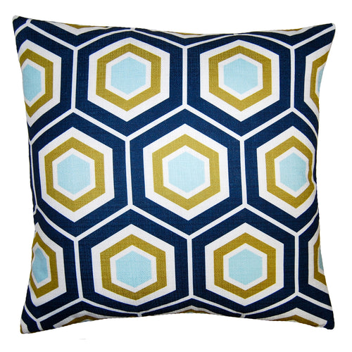 Square Feathers Atlantic Hex Throw Pillow