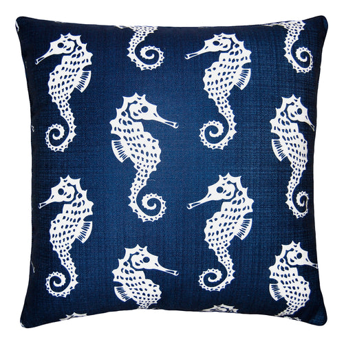 Square Feathers Atlantic Seahorse Throw Pillow