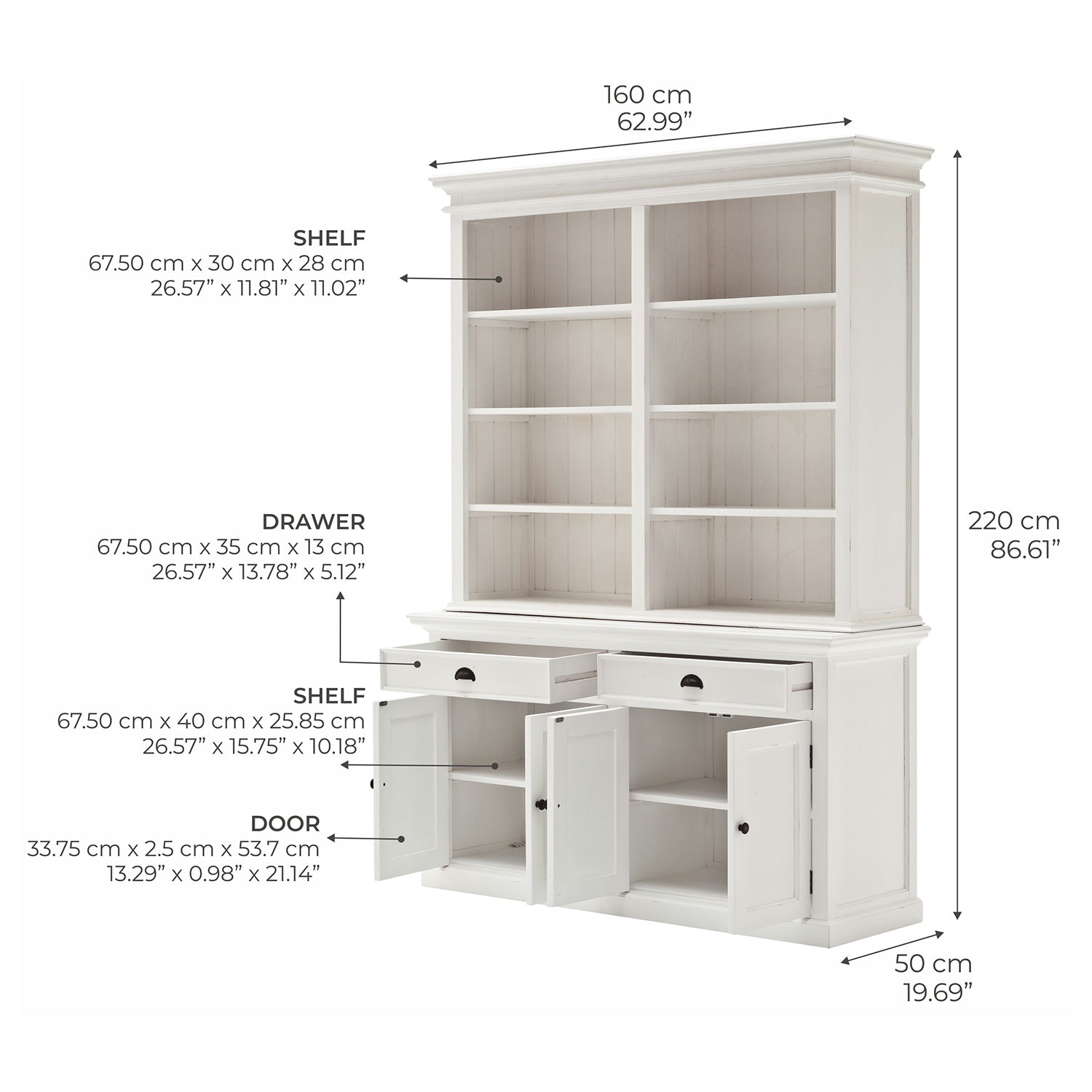 Beckton Bookcase Hutch