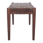 Tang Leather Weave Bench