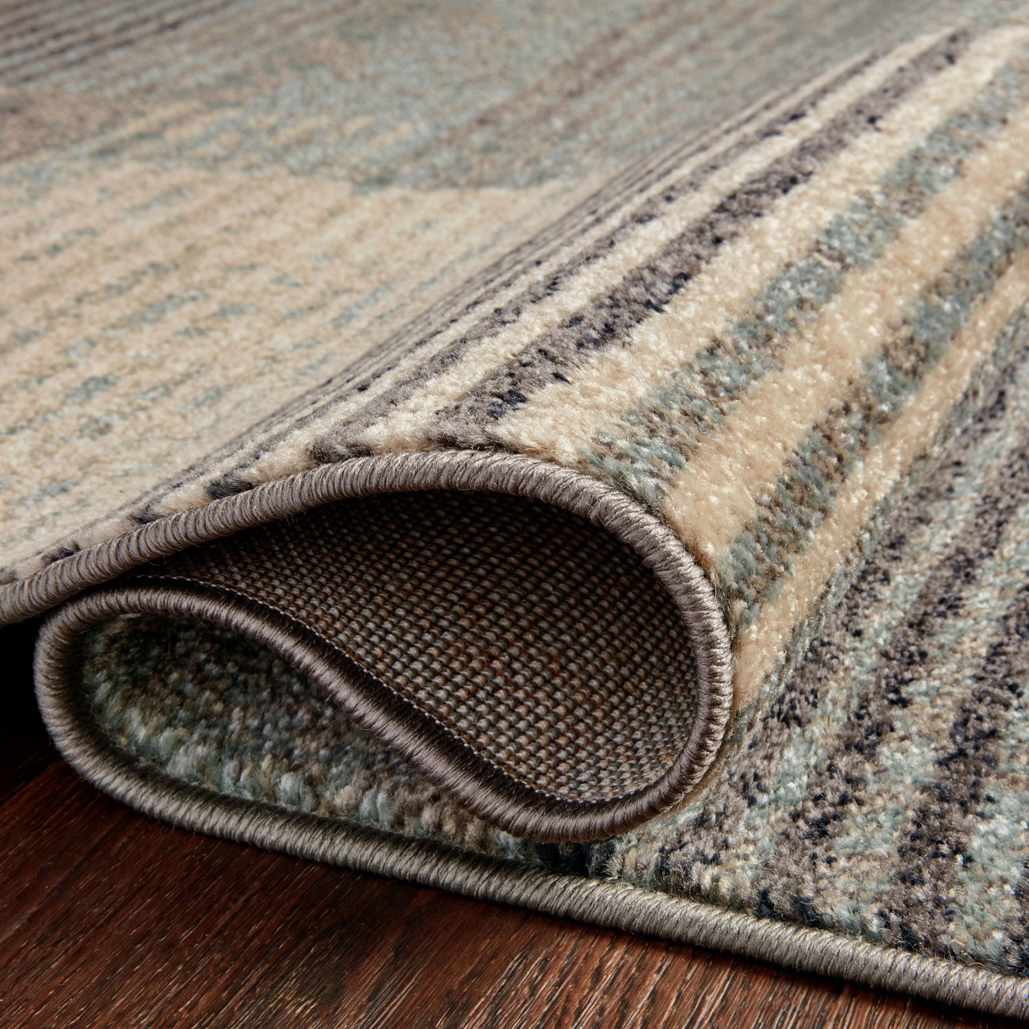 Loloi Bowery Storm/Taupe Power Loomed Rug