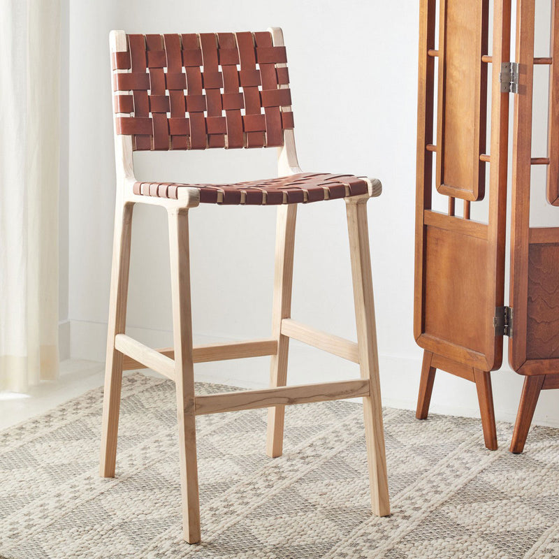Baely Leather Bar Stool