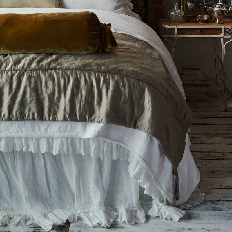 Linen Whisper Bed Skirt - Moonlight - King