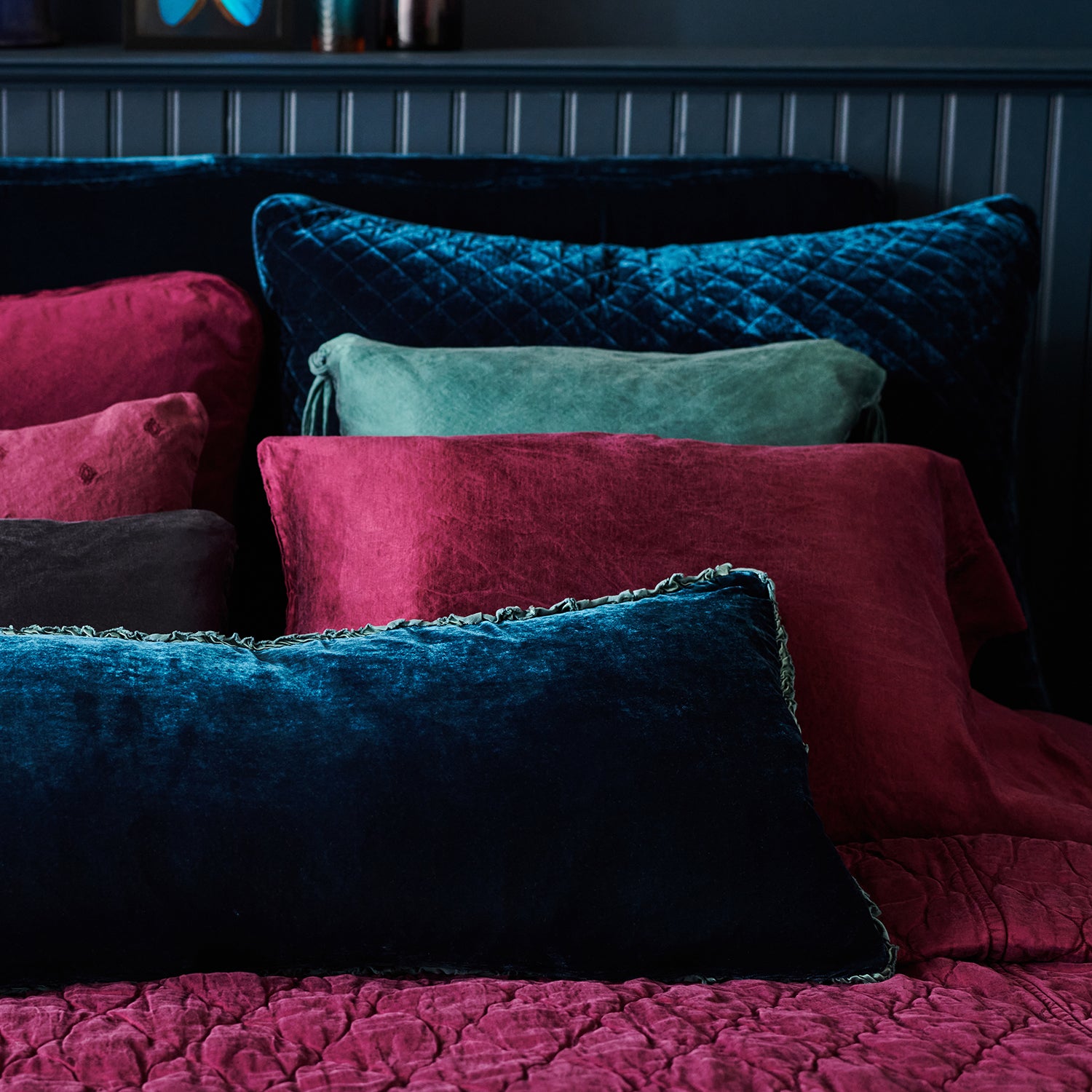 Bella Notte Silk Velvet Quilted Pillow Sham