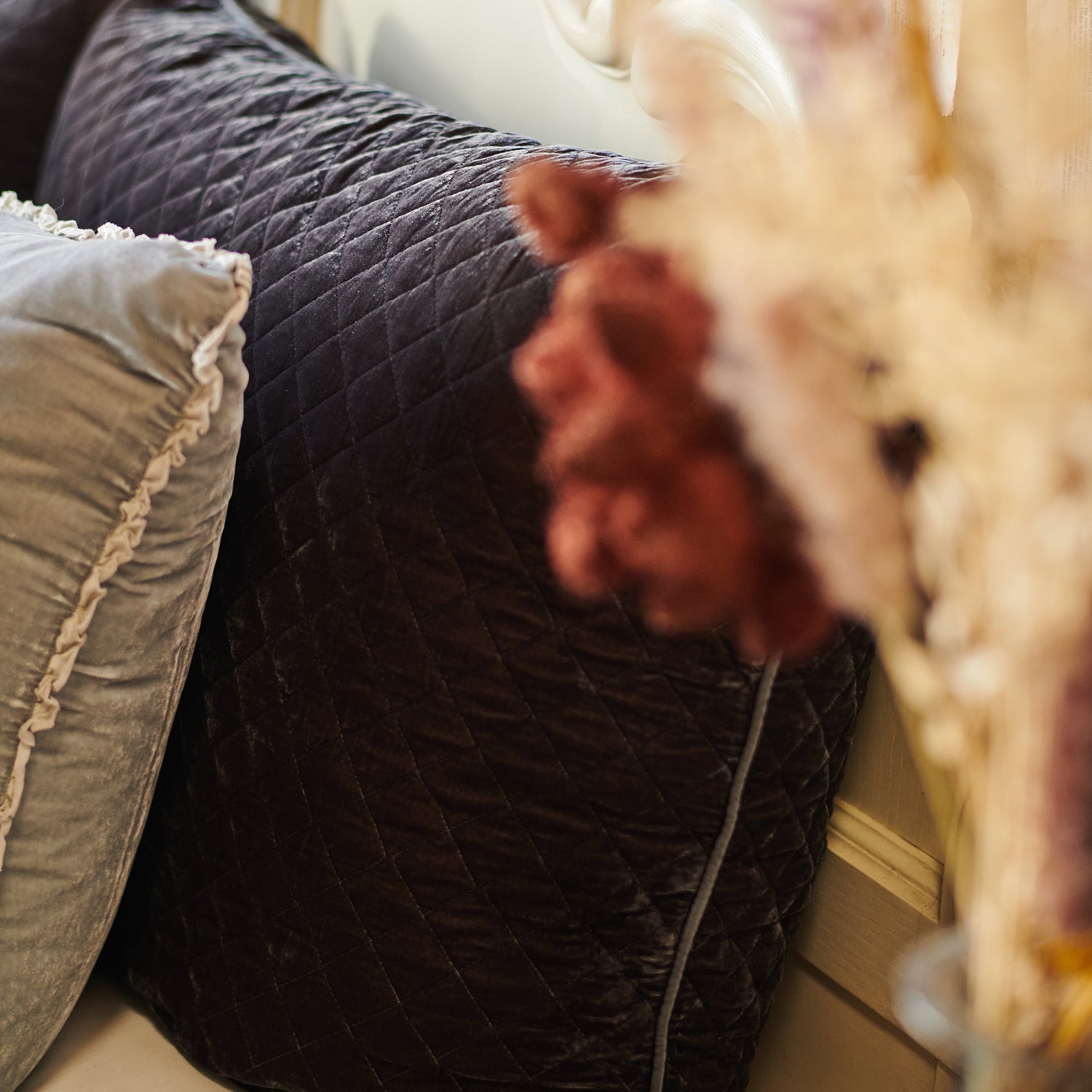 Bella Notte Silk Velvet Quilted Pillow Sham