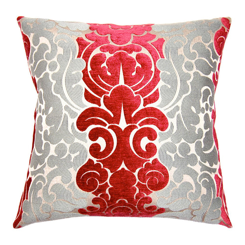Square Feathers Berry Grace Throw Pillow