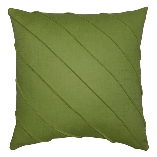 Square Feathers Briar Hue Linen Apple Green Throw Pillow