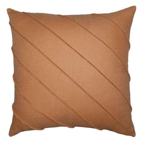 Square Feathers Briar Hue Linen Clay Throw Pillow