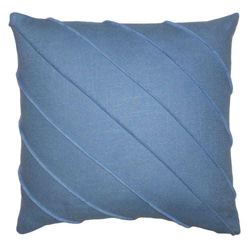 Square Feathers Briar Hue Linen Demin Throw Pillow