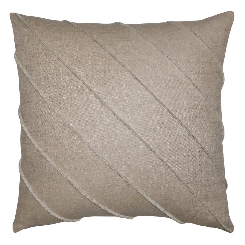 Square Feathers Briar Hue Linen Driftwood Throw Pillow