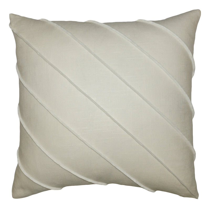 Square Feathers Briar Hue Linen Ivory Throw Pillow