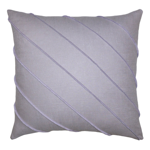 Square Feathers Briar Hue Linen Lavender Throw Pillow