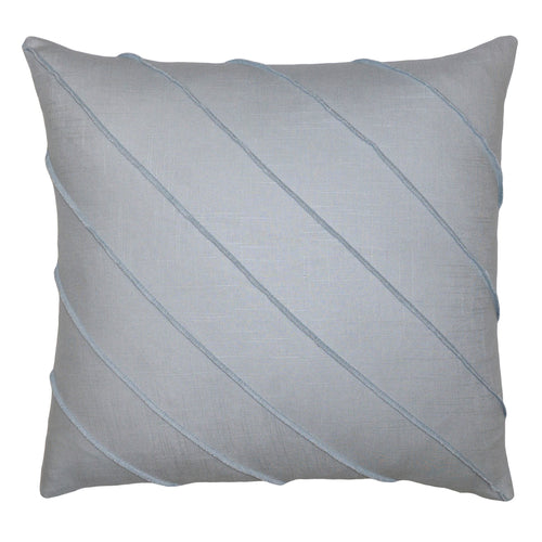 Square Feathers Briar Hue Linen Light Gray Throw Pillow