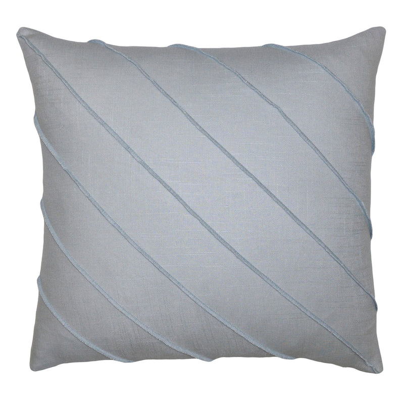 Square Feathers Briar Hue Linen Light Gray Throw Pillow