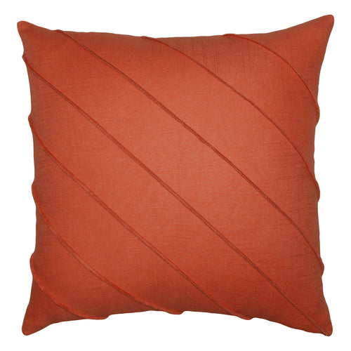 Square Feathers Briar Hue Linen Paprika Throw Pillow