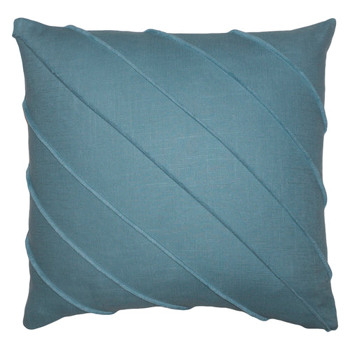 Square Feathers Briar Hue Linen Robin's Egg Throw Pillow