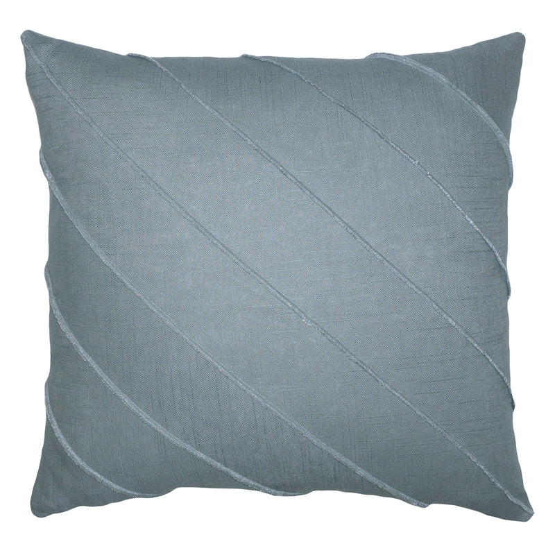 Square Feathers Briar Hue Linen Wedgewood Throw Pillow