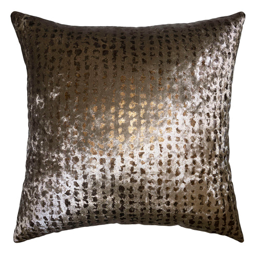 Square Feathers Bronze Dots Throw Pillow