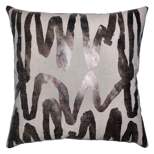 Square Feathers Bronze Path Throw Pillow