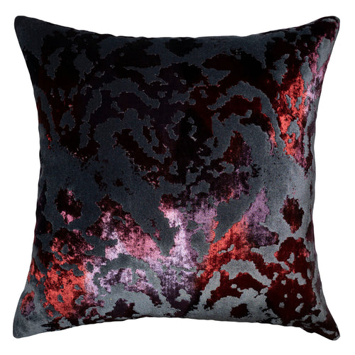 Square Feathers Bursted Berry Throw Pillow