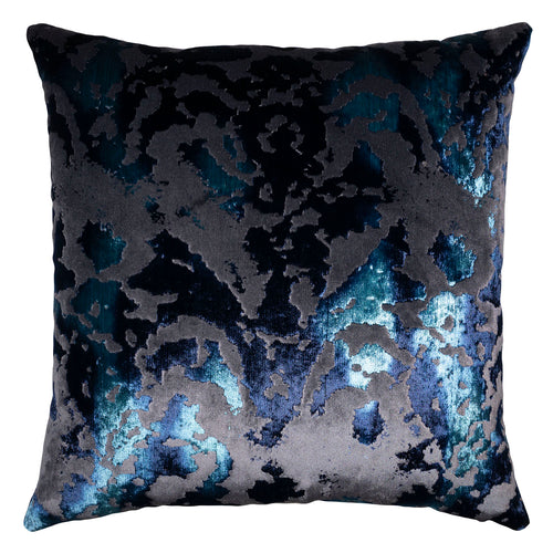 Square Feathers Bursted Blue Throw Pillow