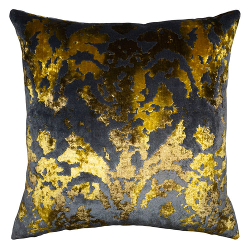 Square Feathers Bursted Gold Throw Pillow