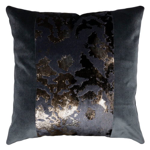 Square Feathers Bursted Pewter Band Throw Pillow