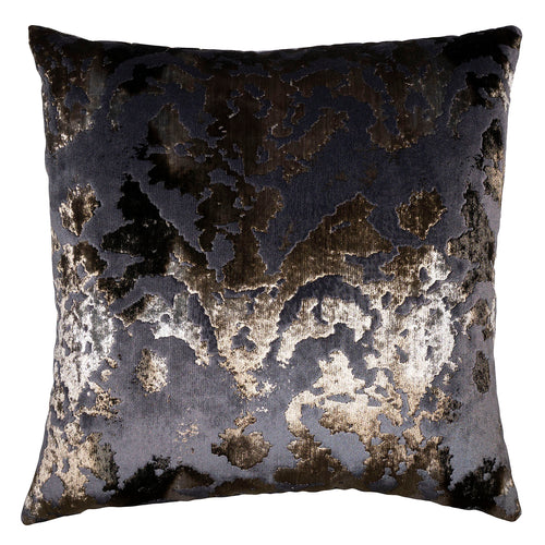 Square Feathers Bursted Pewter Throw Pillow